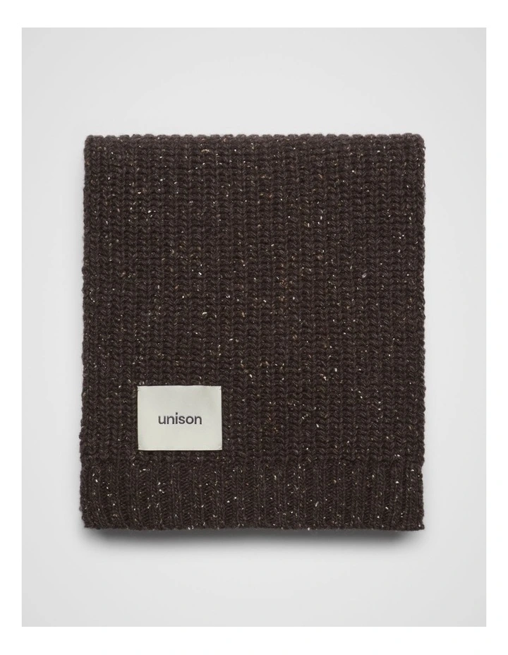 Rib Knit Scarf in Chocolate