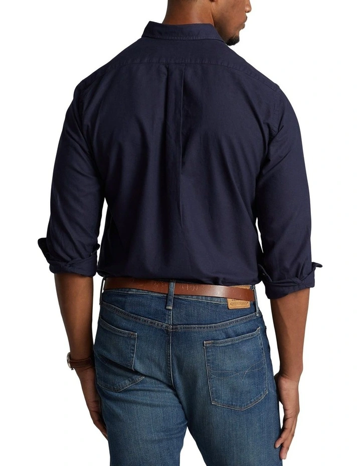 Big & Tall Garment-Dyed Oxford Shirt in Navy