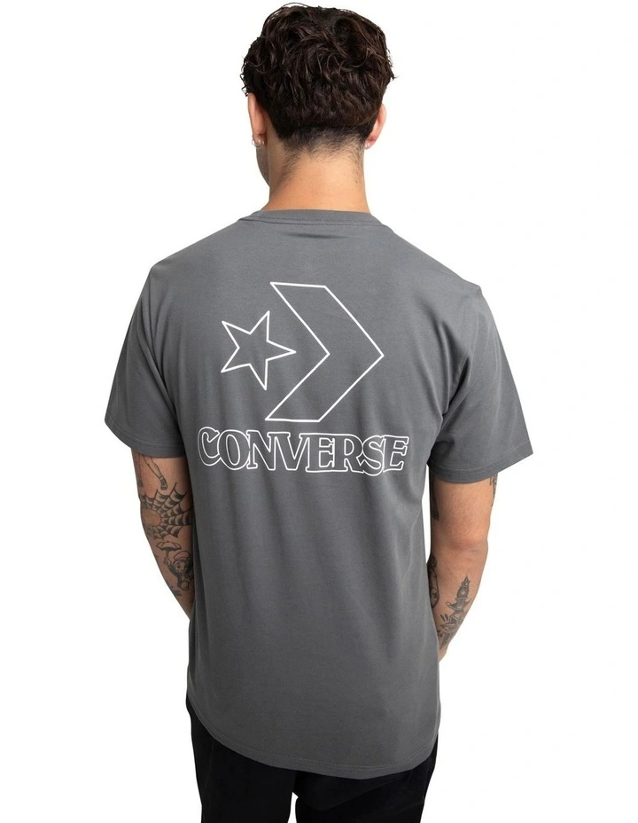 M Sketch Graphic Short Sleeve Tee in Grey