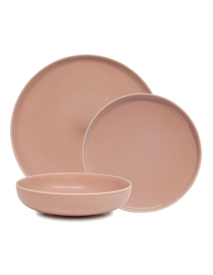 Hue 12 Piece Dinner Set Blush Pink