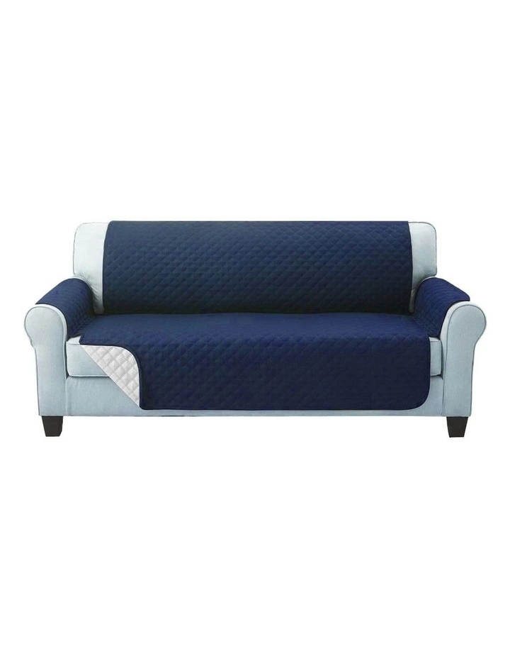 3-Seater Sofa Cover in Quilted Navy