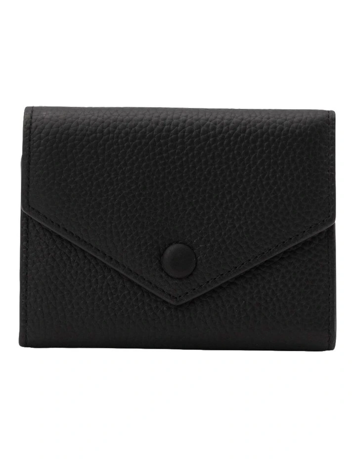 Naomi Leather Small Wallet in Black