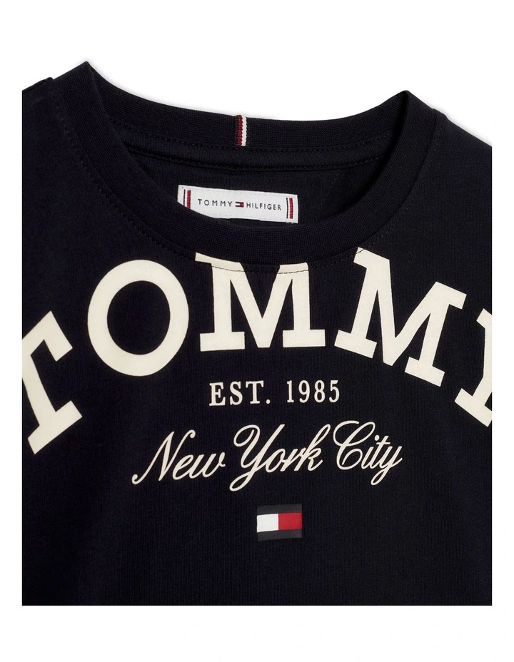 Girls 8-16 Oversized Logo Relaxed Fit T-Shirt in Blue