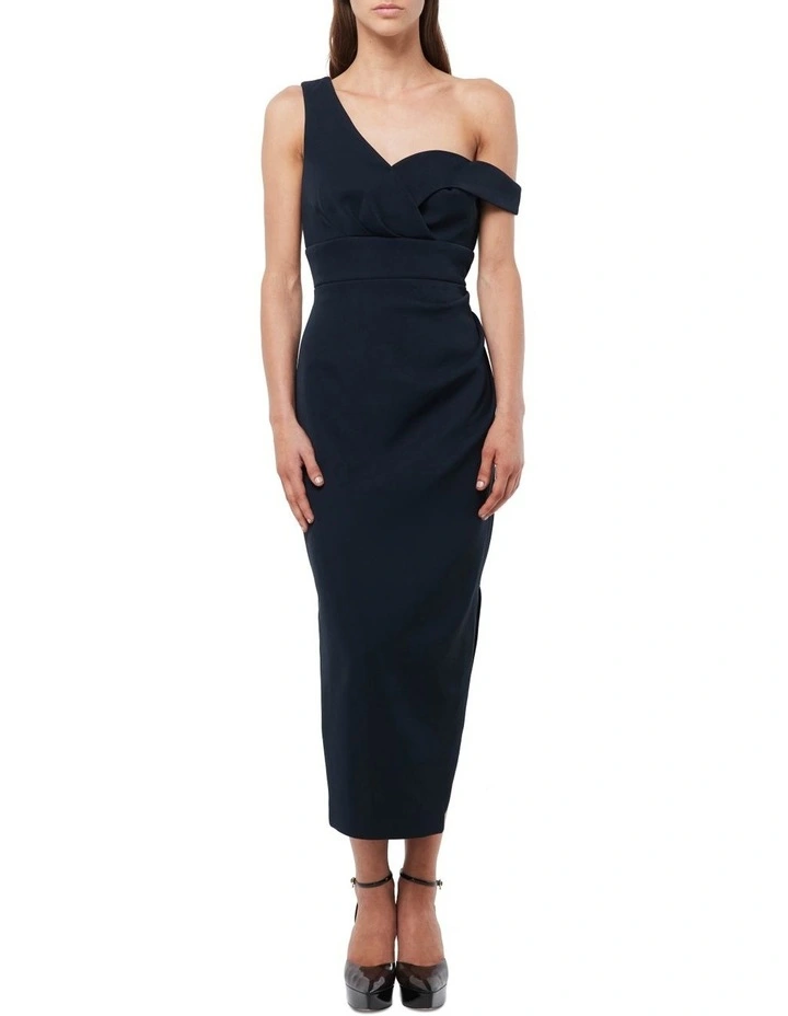 Virtuous One Shoulder Dress in Navy