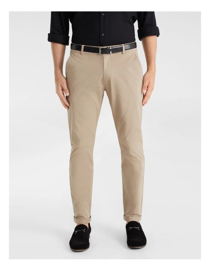 Danny Super Stretch Slim Chinos in Sand