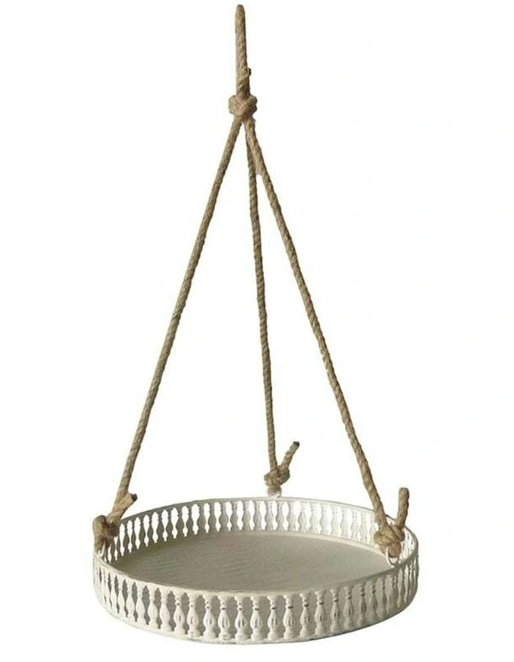 Garden Pot Round Hanging Planter in White
