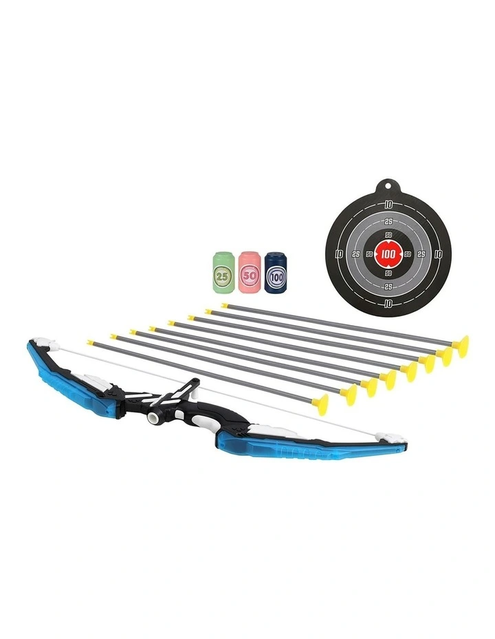 Outdoor Sport Bow and Arrow with LED Light in Blue/Black