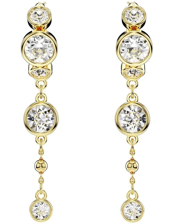 Imber Drop Earrings Round Cut Mixed Metal Plated in White