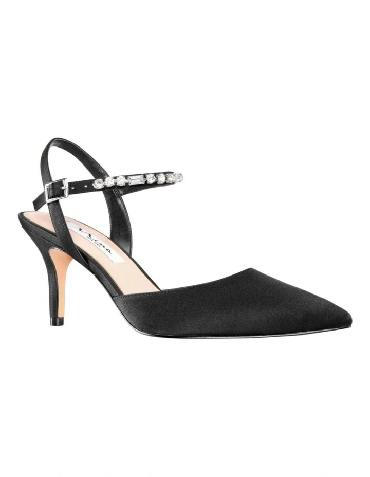 Tonya Black Satin Pump