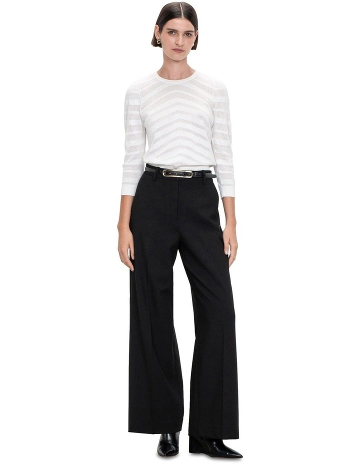 Stretch Twill Straight Leg Pant in Black