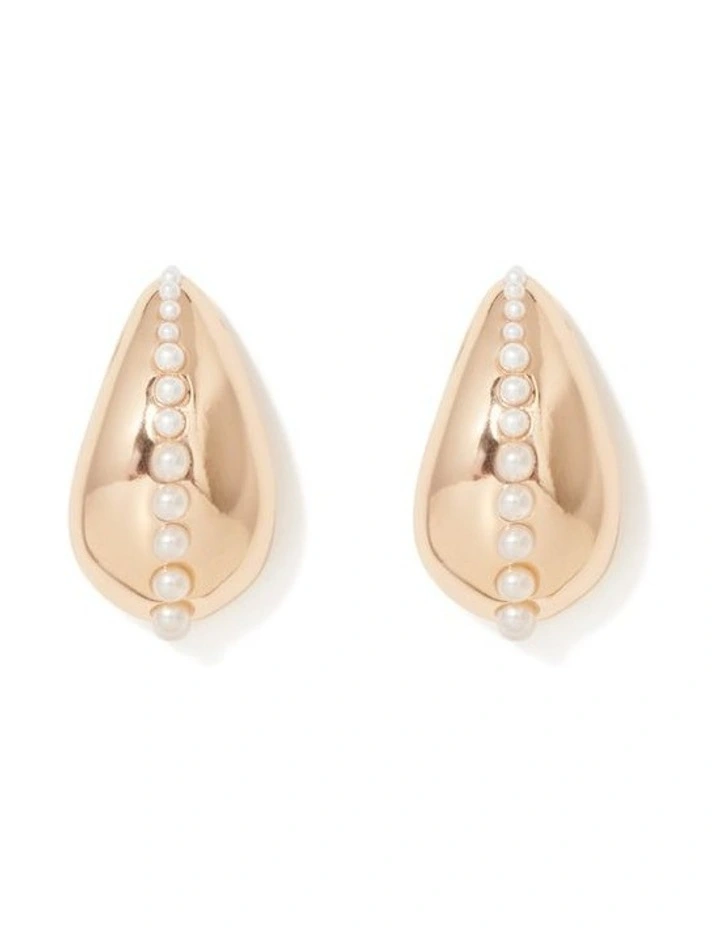 Signature Torrie Teardrop Pearl Earrings in Gold