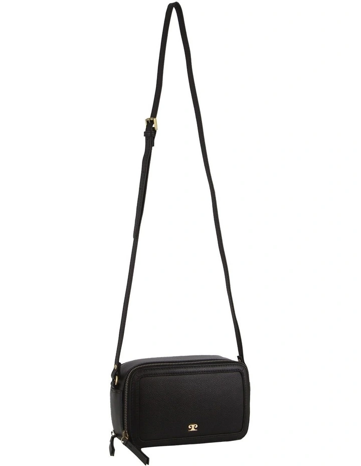 Leather Crossbody Camera Bag in Black