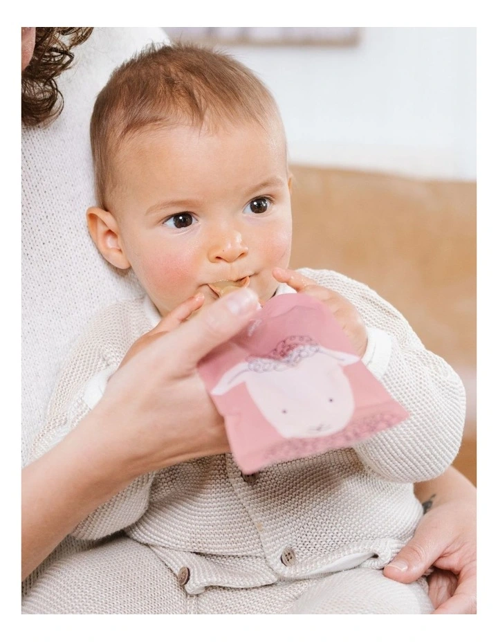 On the Go Reusable Food Pouches Bundle Kit in Dusty Rose/Sand