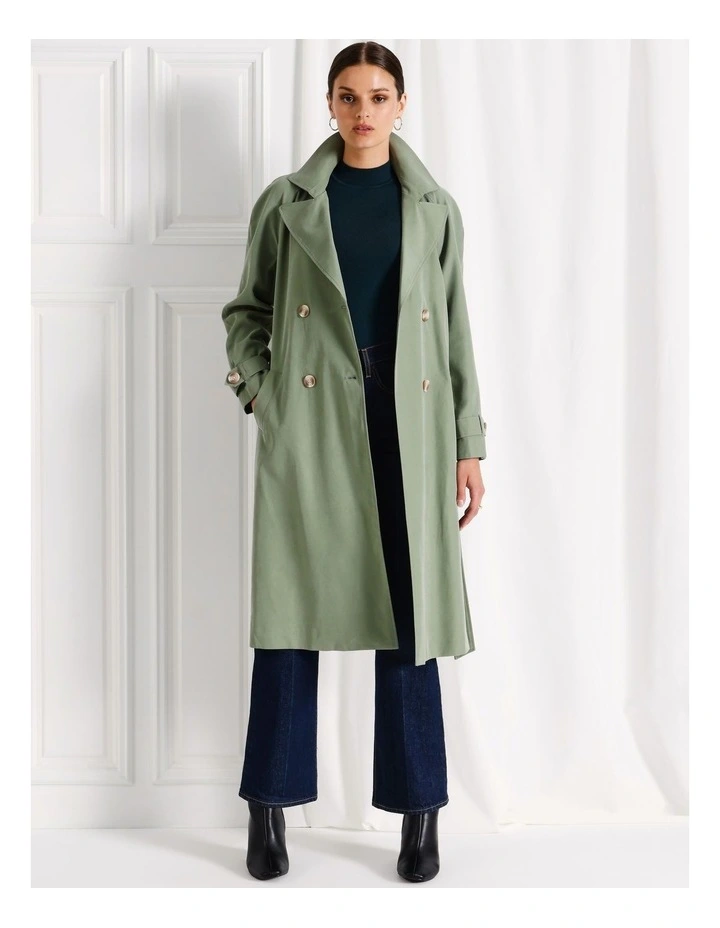 Soft Trench Coat in Khaki