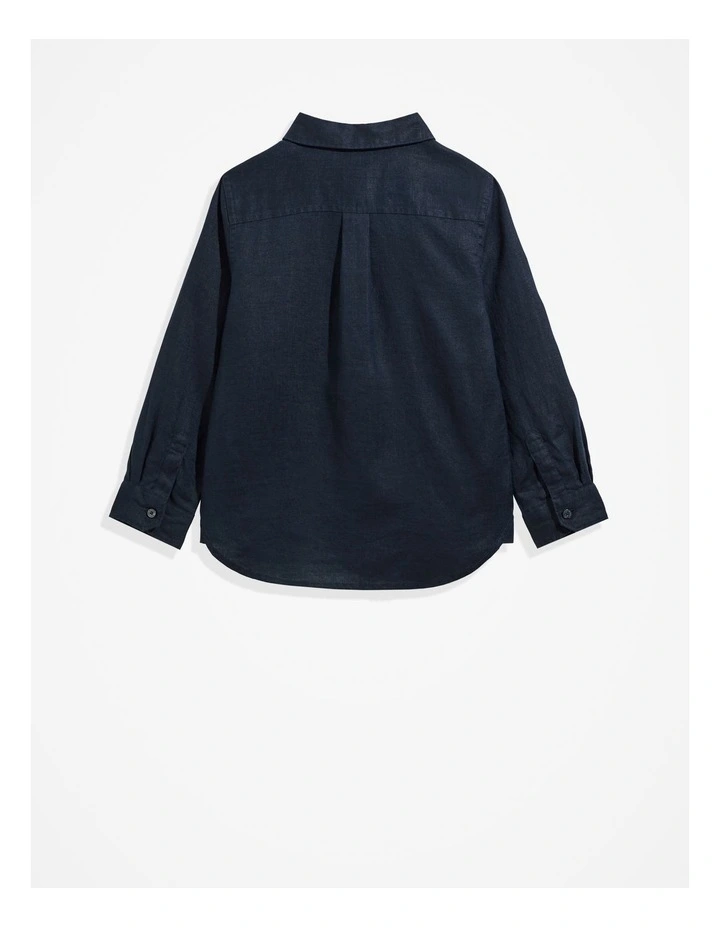Organically Grown Linen Shirt in Navy