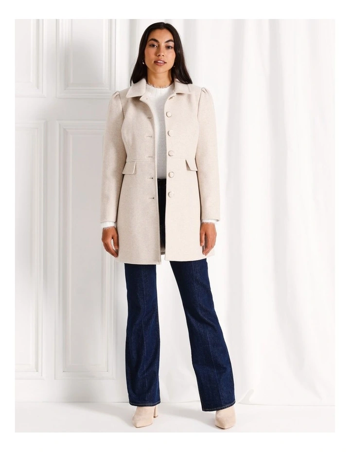 Recycled Blend Dolly Coat in Stone