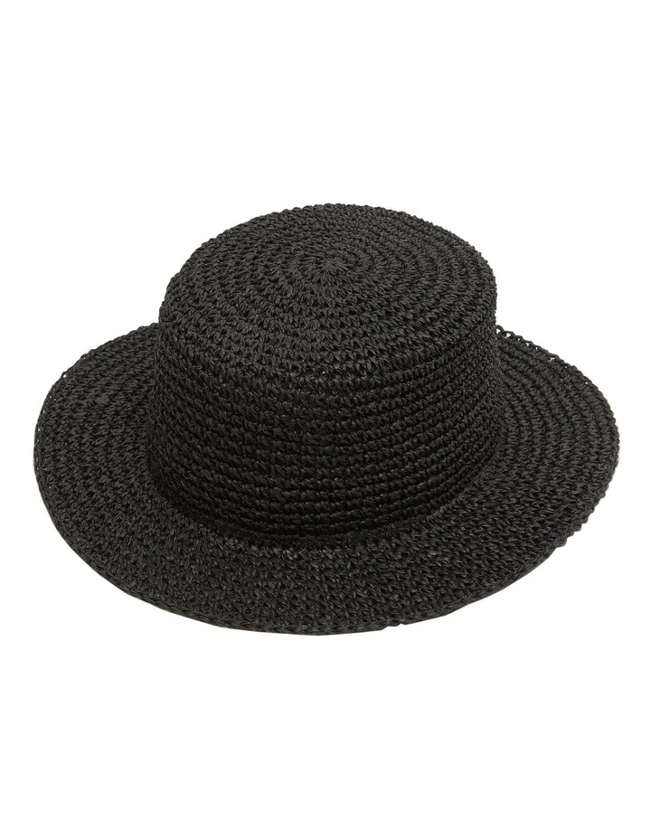 Juliette Summer Boater Hat in Black