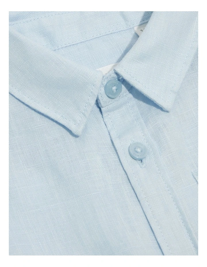 Organically Grown Linen Shirt in Pale Blue