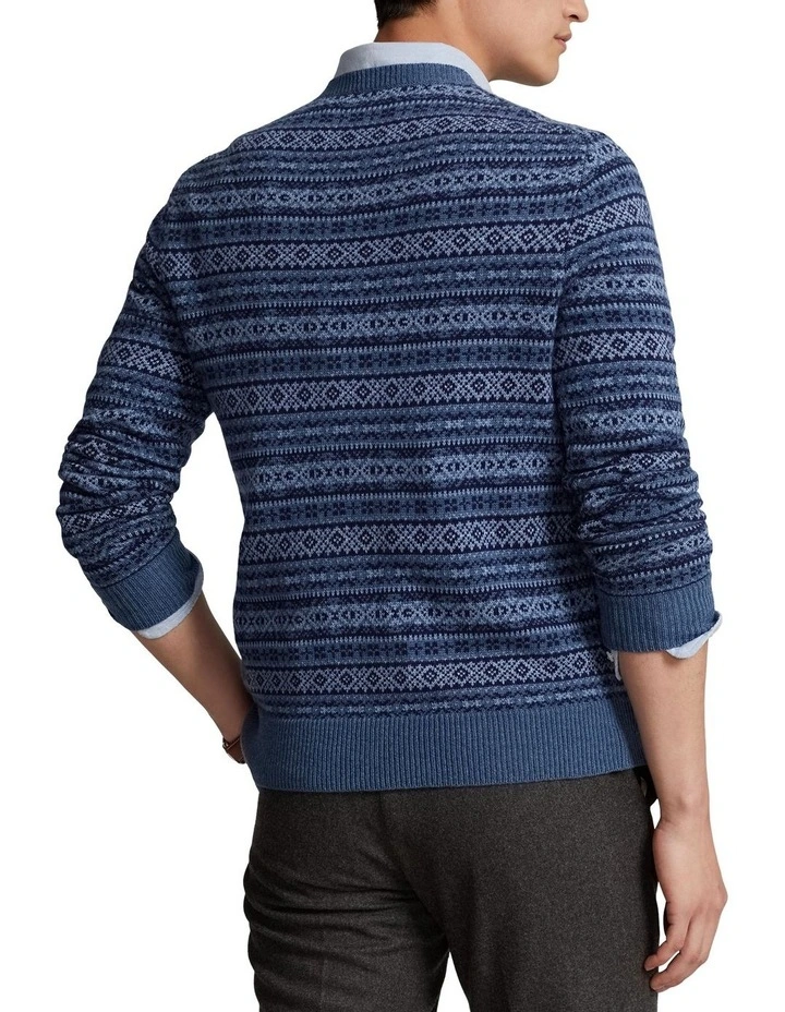 Fair Isle Wool Sweater in Blue