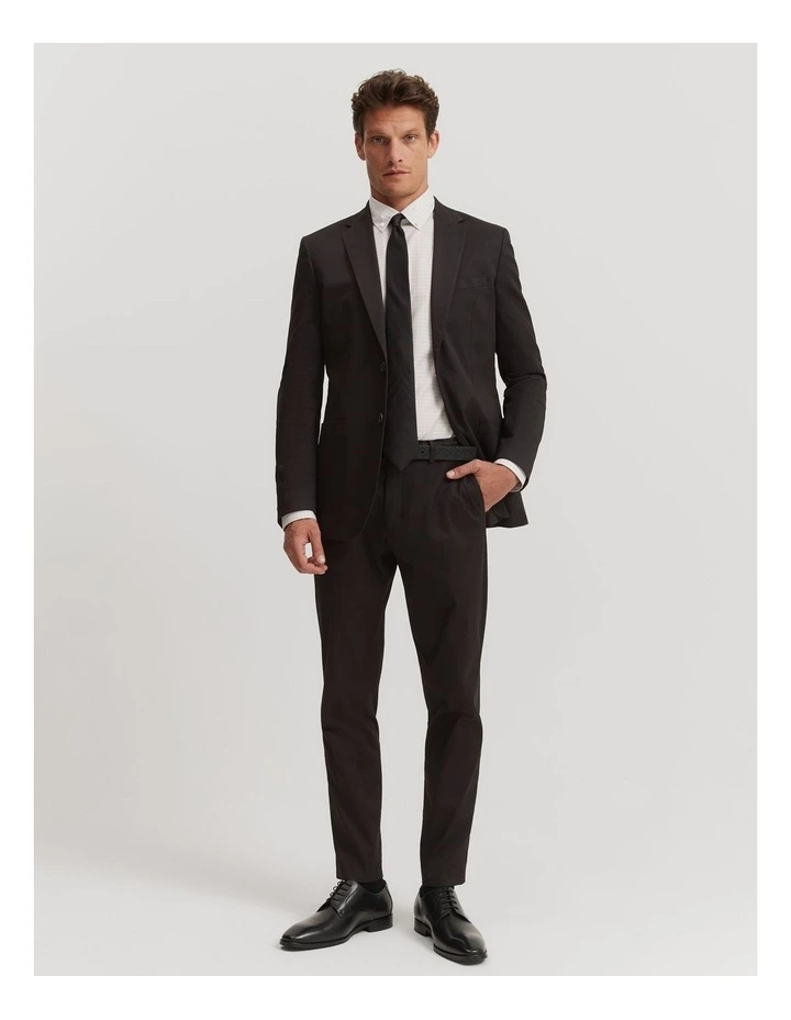 Slim Fit Cotton Stretch Pant in Black