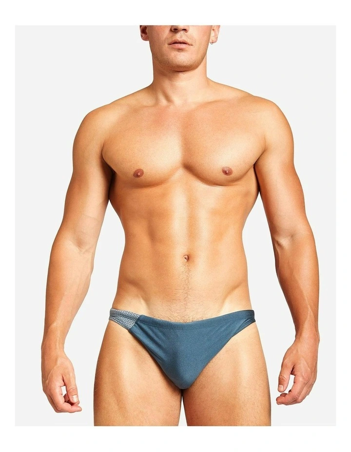 Bass Mesh Swim Brief in Steel Blue