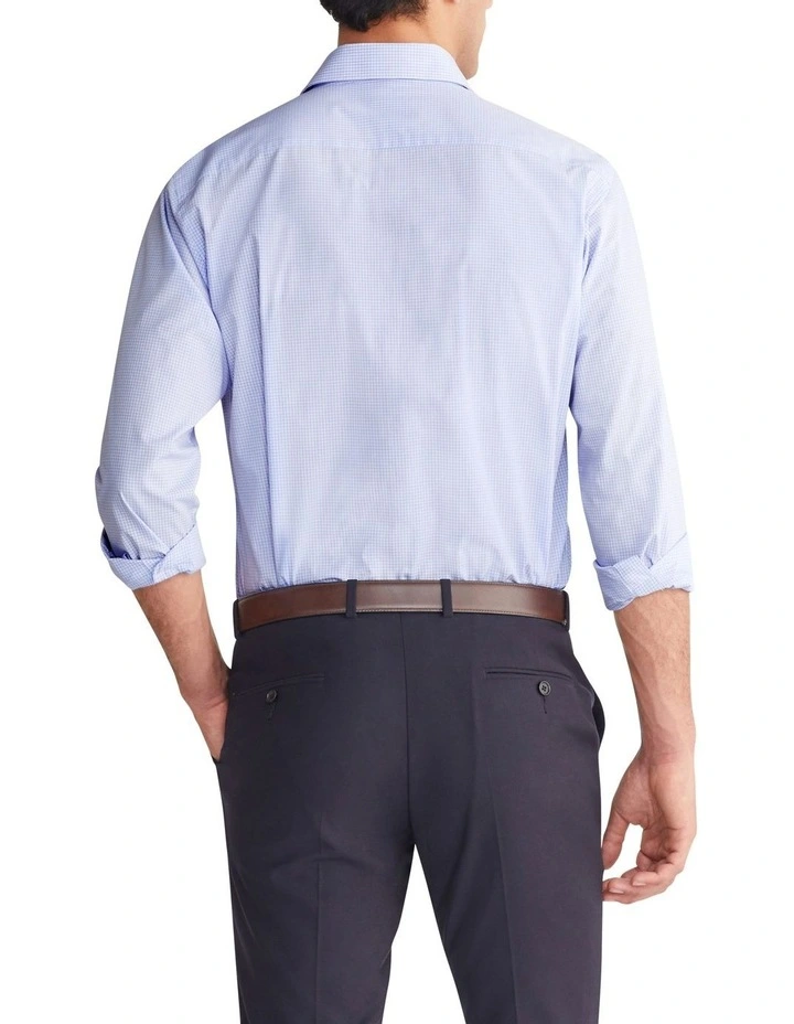 Tailored Mini Check Long Sleeves Shirt in Lilac