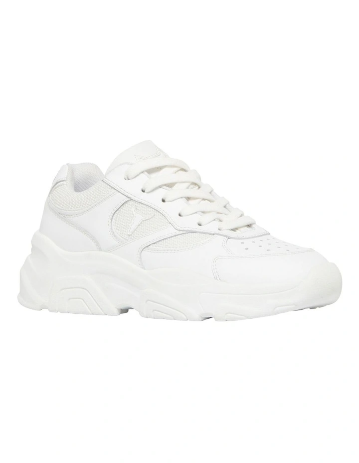 Ghosted Leather Sneaker in White