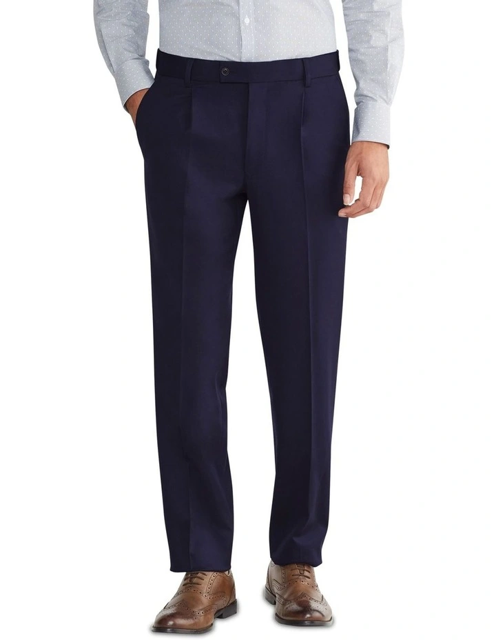 Classic Single Pleat Trouser in Blue