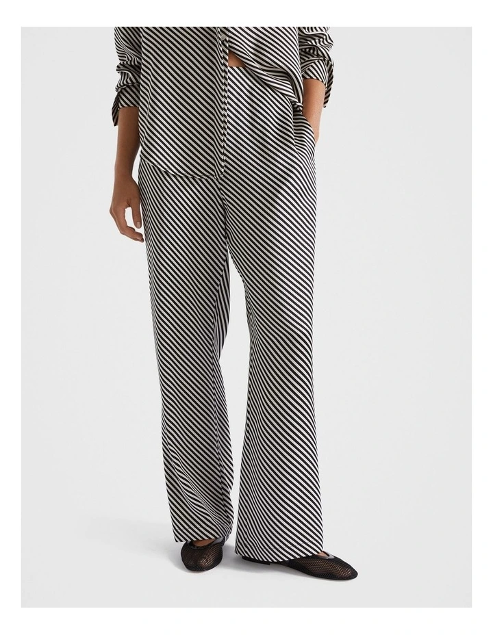 Diagonal Stripe Pant in Black