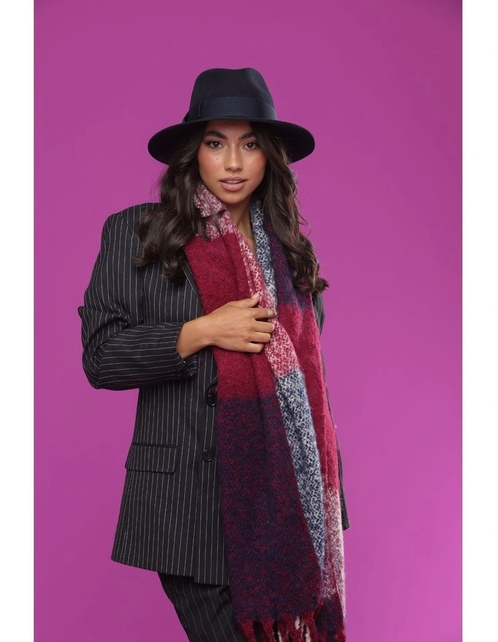 Zaira Fedora Hat in Navy