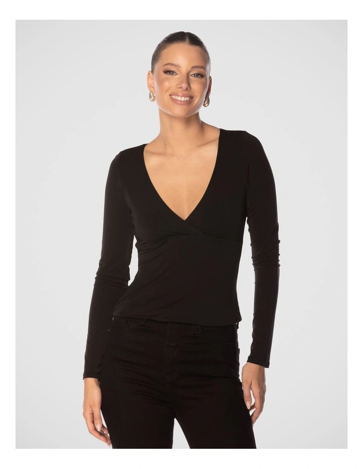 Chaya V Neck Top in Black