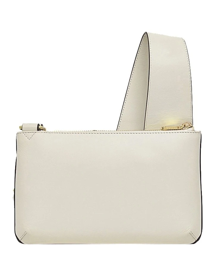 Pockets Icon Mini Zip-Top Cross Body Bag in White