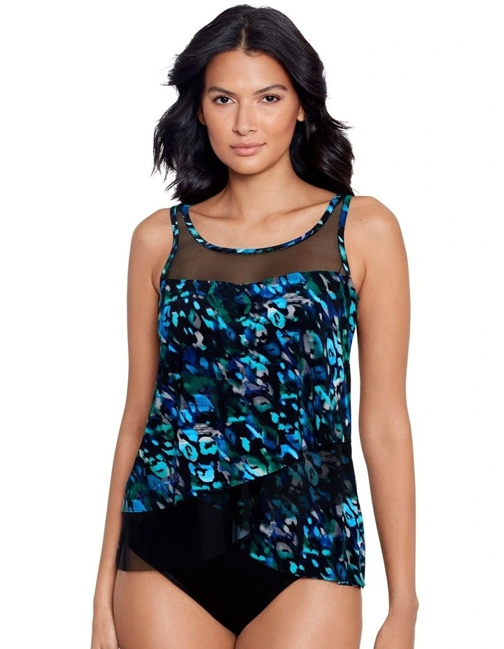 Sophisticat Mirage Loose Fit Slimming Underwired Tankini Top in Multi