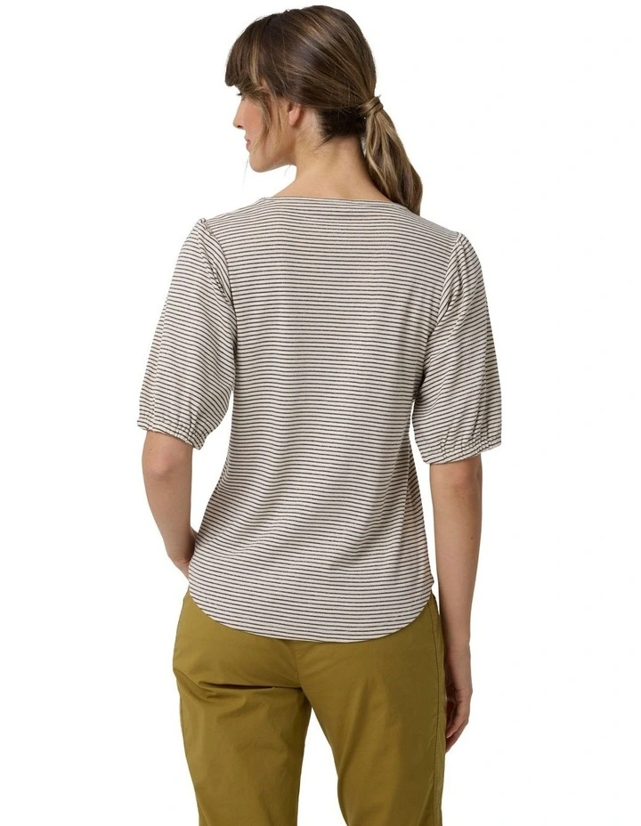 Metallic Stripe Tee in Bronze