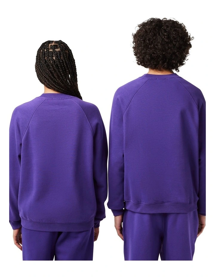 Winter Elevated Fleece Crew Sweat Top in Acai