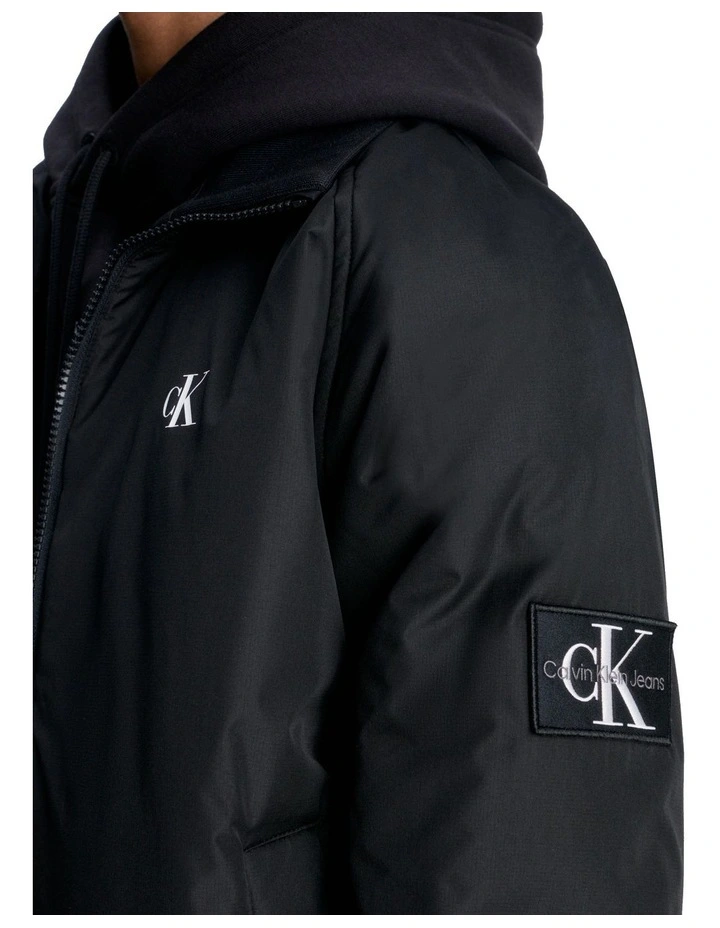 Padded Harrington Jacket in Black