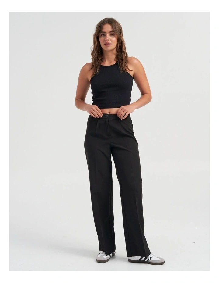 Kira High Waist Loose Fit Pants in Black
