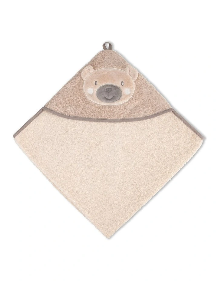 Character Nectar Bear Hooded Towel in Beige