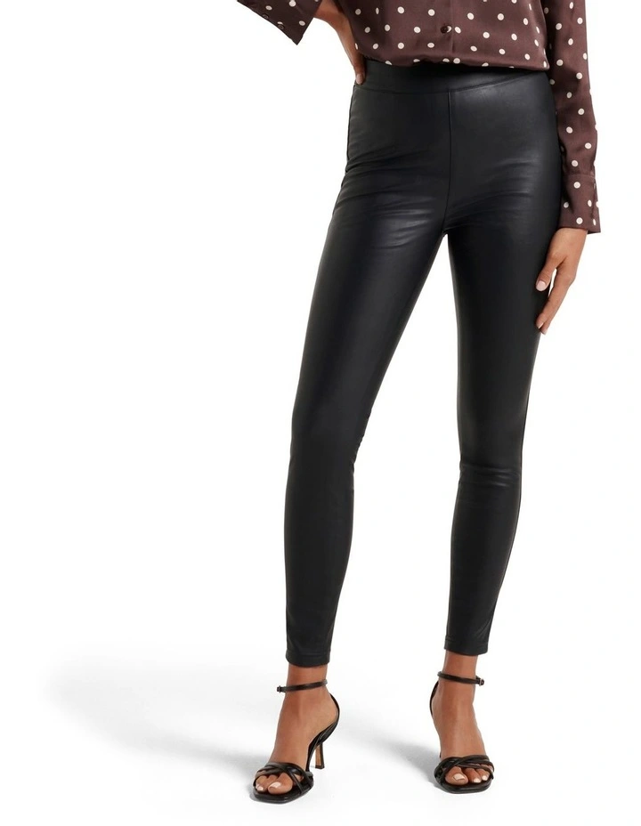 Veronica Vegan Leather Leggings in Black