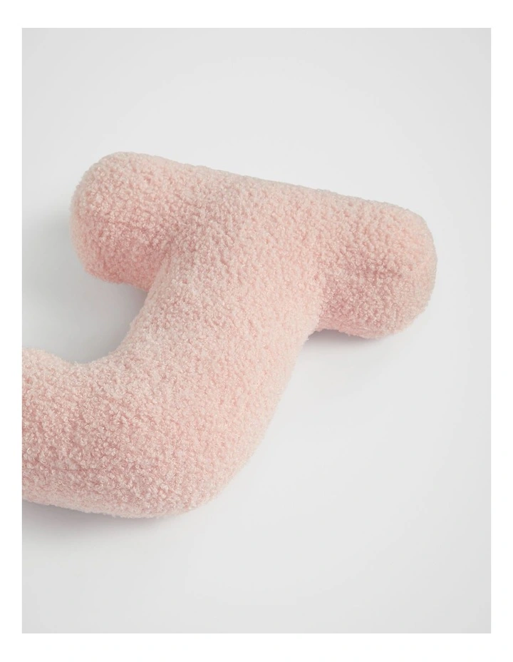 Teddy Initial J Cushion in Dusty Rose