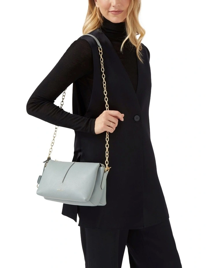 Hillgate Place Chain Small Zip-Top Crossbody Bag in Grey