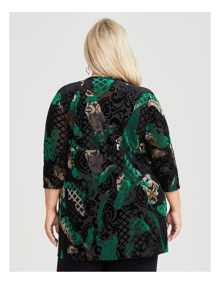 Lattice Velour Burnout Tunic in Print