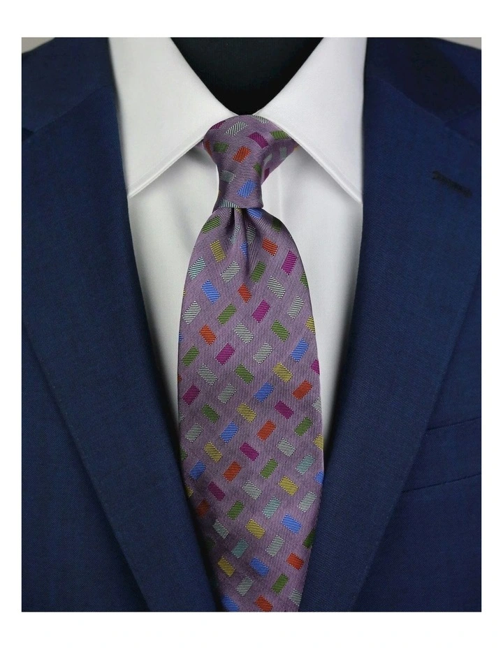 Ticker Pattern Tie in Lavender