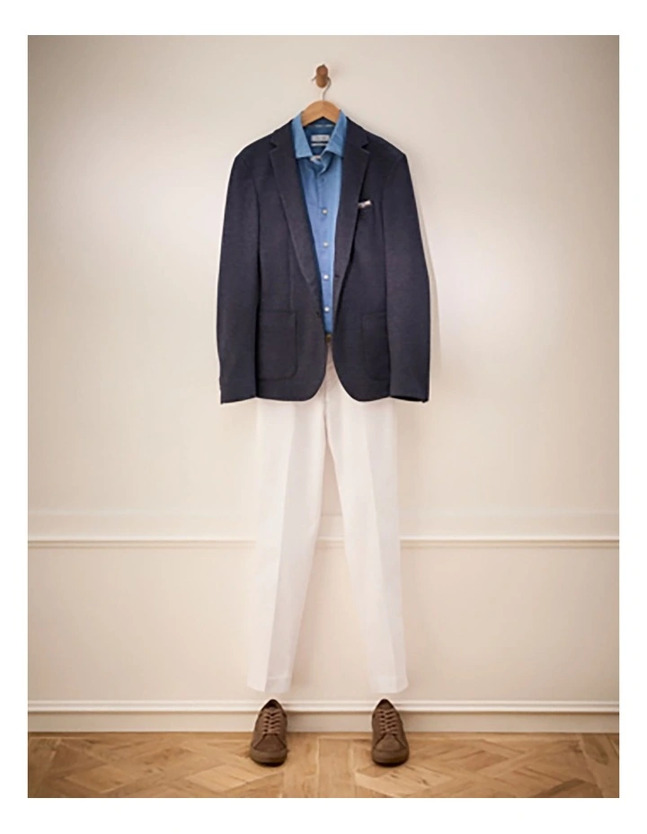 X Slim BS Tencel Slub Plain Pant in White