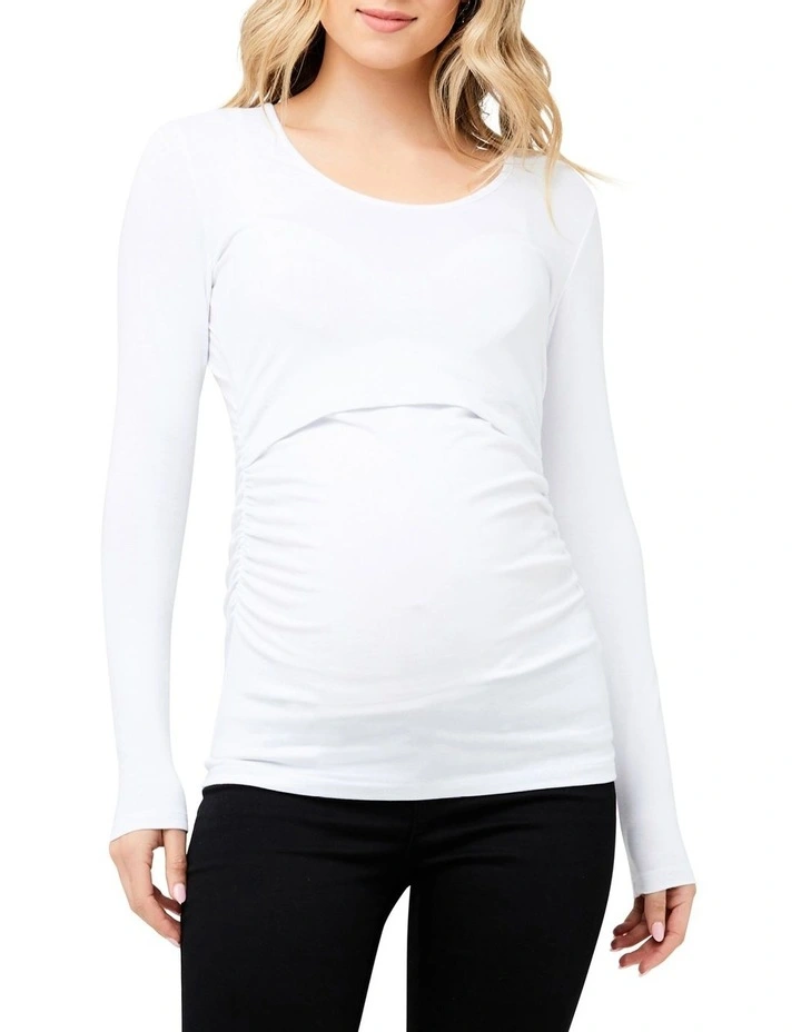 Organic Nursing Top in White