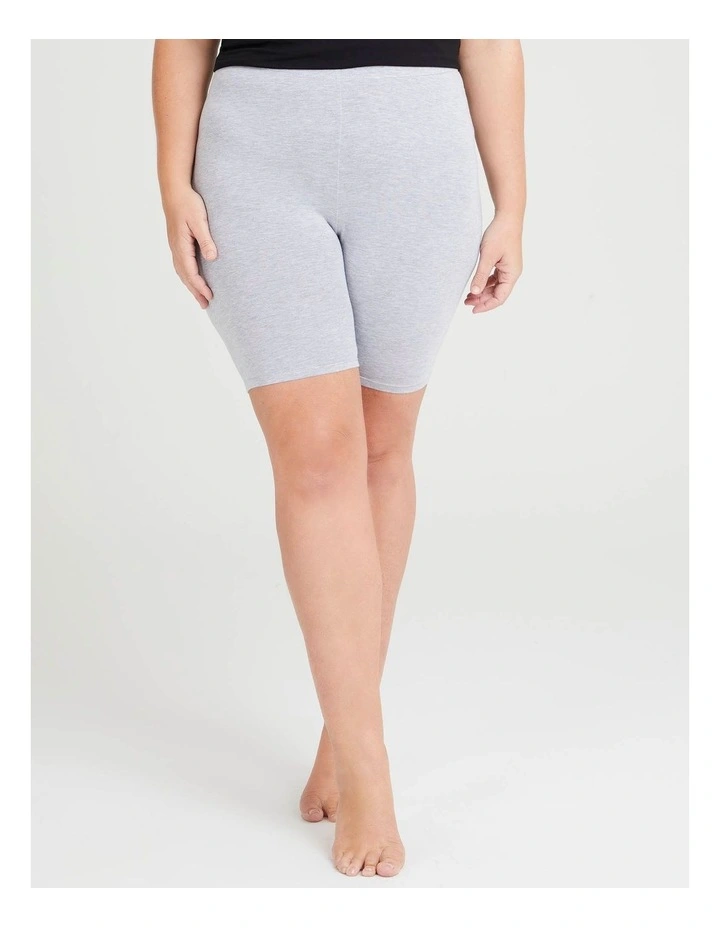 Bamboo Anti Chafe Crop Shorts in Grey Marle