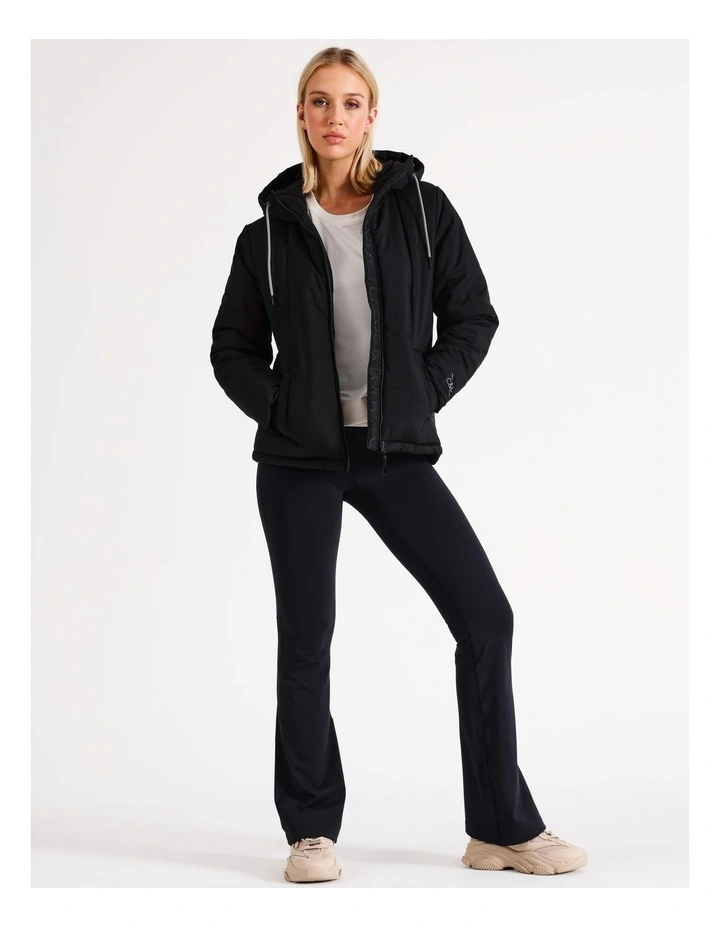 Hooded Puffa Jacket in Black
