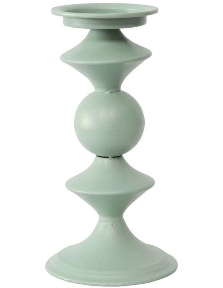Geometric Detail Candle Holder in Teal
