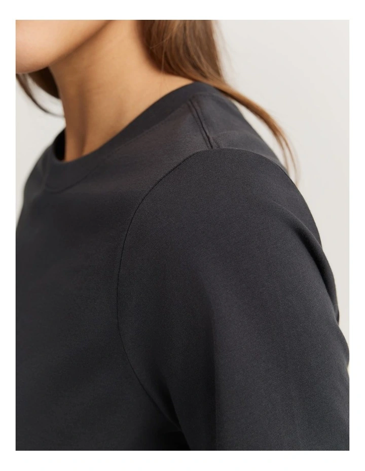 Australian Cotton Slim Fit T-shirt in Charcoal