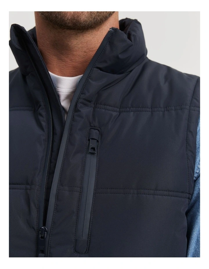 Recycled Polyester Puffer Vest in Ink Blue